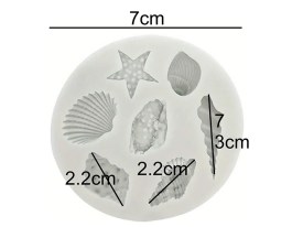 Molde silicona 7 figuras marinas